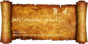 Márhoffer Antal névjegykártya